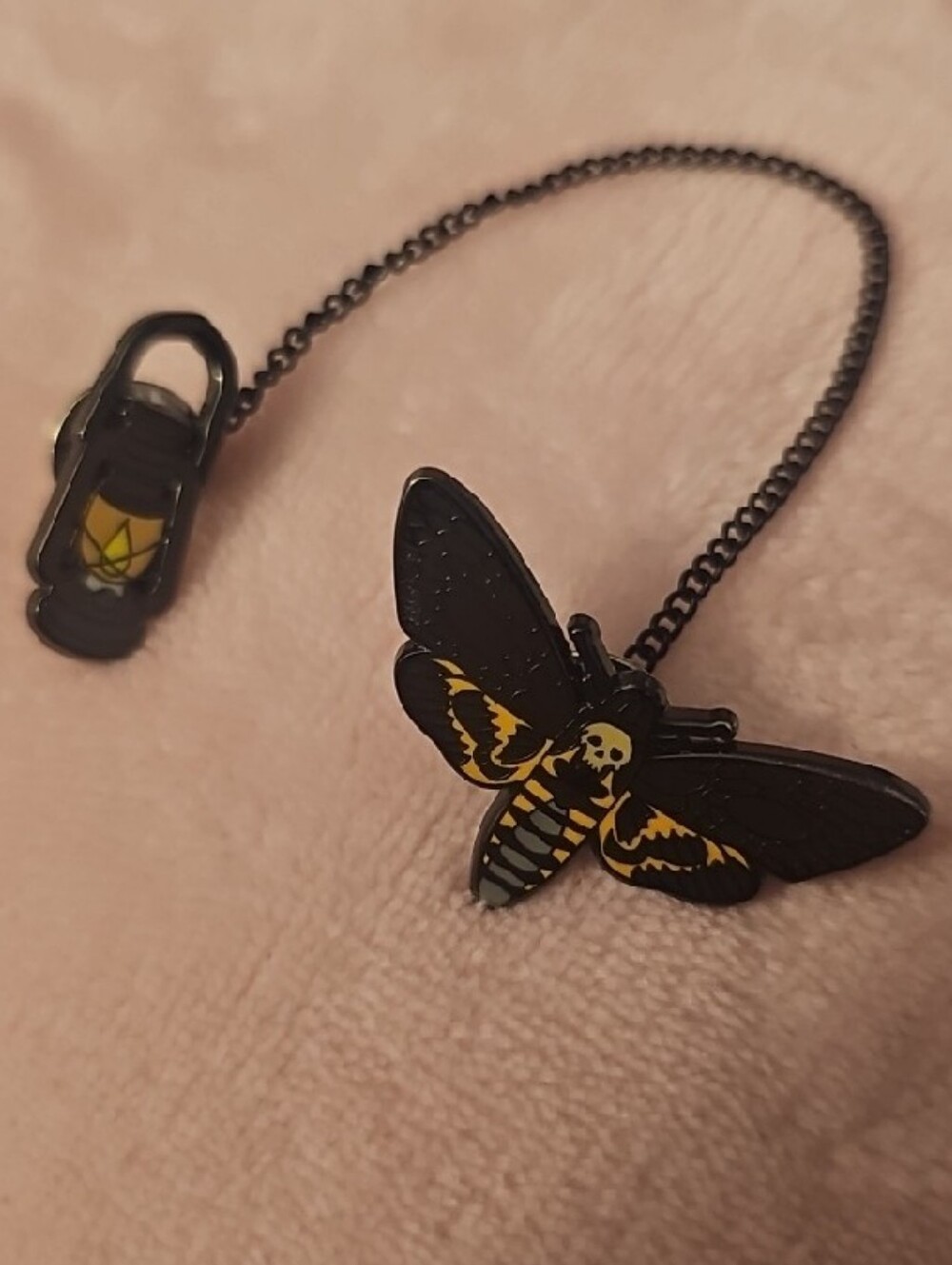 Death Moth Pendant Pin And Skeleton Hand